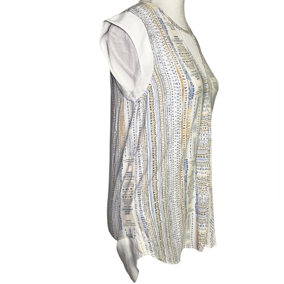 Lysse Soft Modal Blend Mixed Media Fabric Short Sleeve Top - Picture 2 of 14